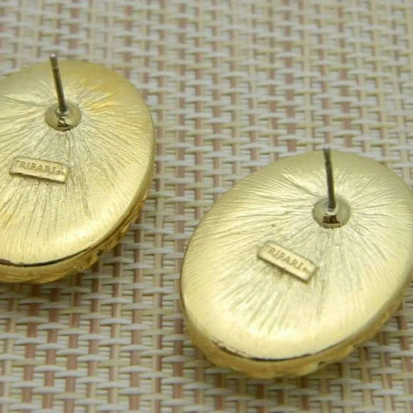 Trifari TM Pearlized Faux Pearl Post Earrings - Picture 4 of 4